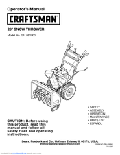 Craftsman 247.881900 Operator's Manual