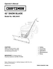Craftsman SNOW BLADE 486.24441 Operator's Manual