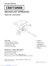Craftsman 486.243222 Owner's Manual