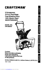 Craftsman 536.888400 Instructions Manual