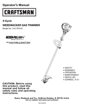 Craftsman WEEDWACKER 316.791910 Operator's Manual