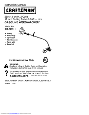 Craftsman GASOLINE WEEDWACKER 358.745511 Instruction Manual