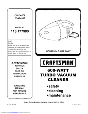 Craftsman 113.177980 Owner's Manual