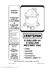 Craftsman 113.17965 Owner's Manual