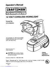 Craftsman 315.268260 Operator's Manual