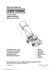 Craftsman 247.770110 Operator's Manual