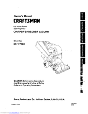 Craftsman 247.77763 Owner's Manual