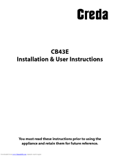 Creda CB43E Installation And User Instructions Manual