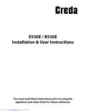 Creda E530E/R530E Installation And User Instructions Manual