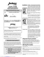 Creda JACKSON J151E Installation And User Instructions Manual