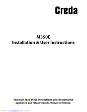 Creda M350E Installation And User Instructions Manual