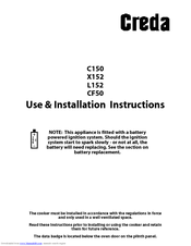 Creda X152 Use And Installation Instructions