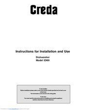 Creda IDI60 Instructions For Installation And Use Manual