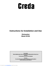 Creda IDV60 Instructions For Installation And Use Manual