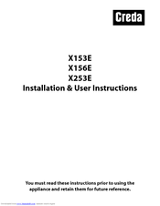 Creda X153E Installation And User Instructions Manual