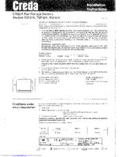Creda TSF24K Installation Instructions Manual