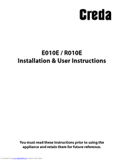 Creda E010E Installation And User Instructions Manual