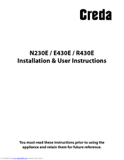 Creda E430E Installation And User Instructions Manual