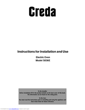 Creda S036E Instructions For Installation And Use Manual