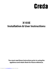 Creda HBX155E Installation & User's Instructions