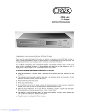Creek Audio CD50 mk2 Instruction Manual