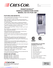 Cres Cor Roast-N-Hold CO-151-FUA-12B Specification Sheet
