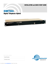 Lectrosonics DMTH4 Installation And Quick Start Manual