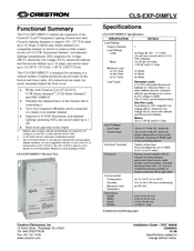 Crestron iLux CLS-EXP-DIMFLV Specifications