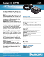 Crestron infiNET CLF-DIMRFB Specification Sheet