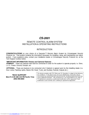 CrimeStopper Gargoyle CS-2001 Installation & Operating Instructions Manual