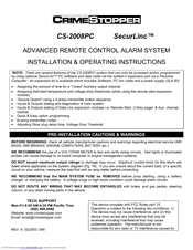 CrimeStopper SecurLinc CS-2008PC Installation & Operating Instructions Manual