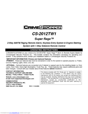 CrimeStopper Super Rage CS-2012TW1 Operating Instructions Manual