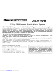 CrimeStopper CS-2013FM Operator's Manual
