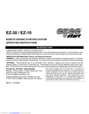 CrimeStopper EZEE START EZ-30 Operating Instructions Manual