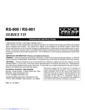 Crimestopper COOL START RS-900 Operating Instructions Manual