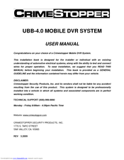 CrimeStopper UBB-4.0 User Manual