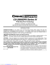 CrimeStopper CS-2000DPII SERIES IV Installation & Operating Instructions Manual