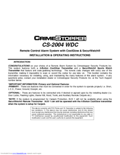 CrimeStopper CS-2004 WDC Installation And Operating Instructions Manual