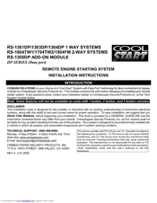CrimeStopper Cool Start RS-1304DP Installation Instructions Manual