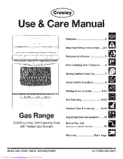 Crosley CRG3480IWWE Use And Care Manual