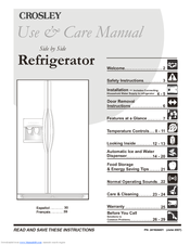 Crosley 241024401 Use And Care Manual