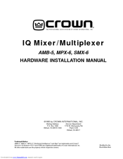 Crown MPX-6 Hardware Installation Manual