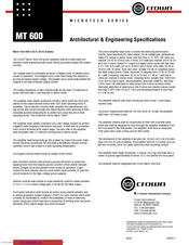 Crown Micro-Tech MT-600 Architectural & Engineering Specifications