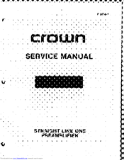 Crown SL-1 Service Manual