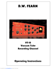 D.W. Fearn VT-15 Operating Instructions Manual