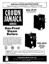 Crown Boiler JBF-EID Installation Instructions Manual