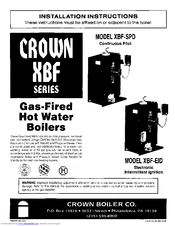 Crown Boiler XBF-150SPD Installation Instructions Manual