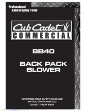 Cub Cadet BB40 User Instructions