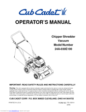 Cub Cadet 24A-030E100 Operator's Manual