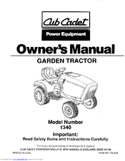 Cub Cadet 1340 Owner's Manual